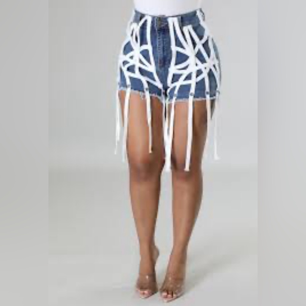 String Me Along Denim Shorts